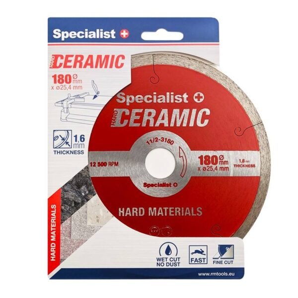 Deimantinis pjovimo diskas CERAMIC 180X25,4/8X1,6 MM